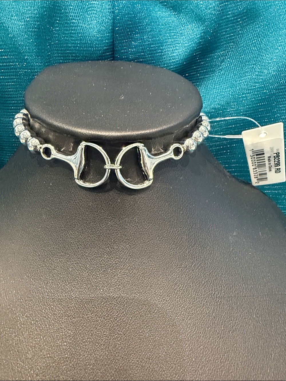 Silver Horse Bit Beaded Bracelet - Silver Tone Unbranded Fashion